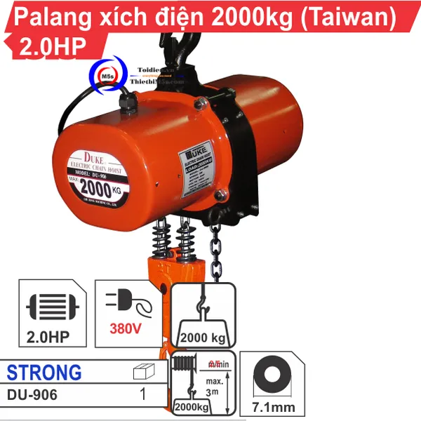 Pa lăng xích điện 2 Tấn DU-906