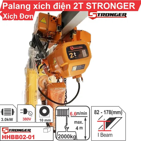 PA LĂNG XÍCH ĐIỆN 2 TẤN STRONGER (dịch chuyển)