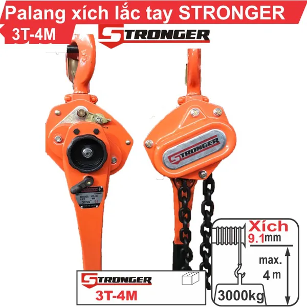 PA LĂNG XÍCH LẮC TAY 3 TẤN-4M STRONGER