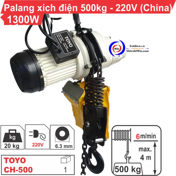 PALĂNG XÍCH ĐIỆN 500KG TOYO
