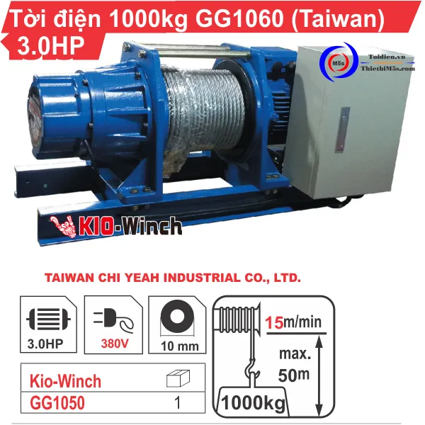 TỜI ĐIỆN 1 TẤN KIO WINCH GG-1060
