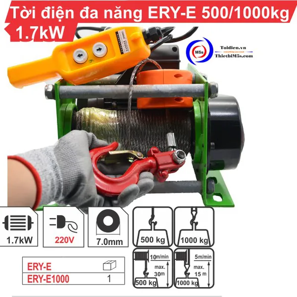 Tời Điện 1000kg Đa Năng ERY-E 1700W