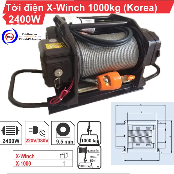 TỜI ĐIỆN 1000KG X-WINCH