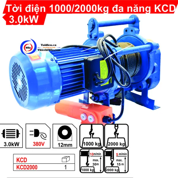 Tời Điện 2000kg Đa Năng Senggong