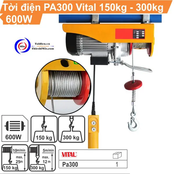 Tời Điện 300kg Vital 600W