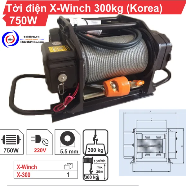 TỜI ĐIỆN 300KG X-WINCH