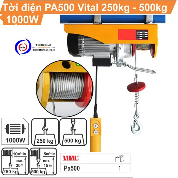 Tời Điện 500kg Vital 1000W
