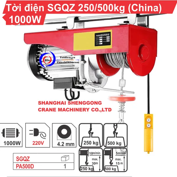 Tời Điện 500kg SGQZ 1000W