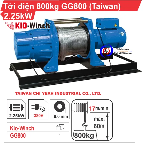 TỜI ĐIỆN 800KG KIO WINCH GG-800