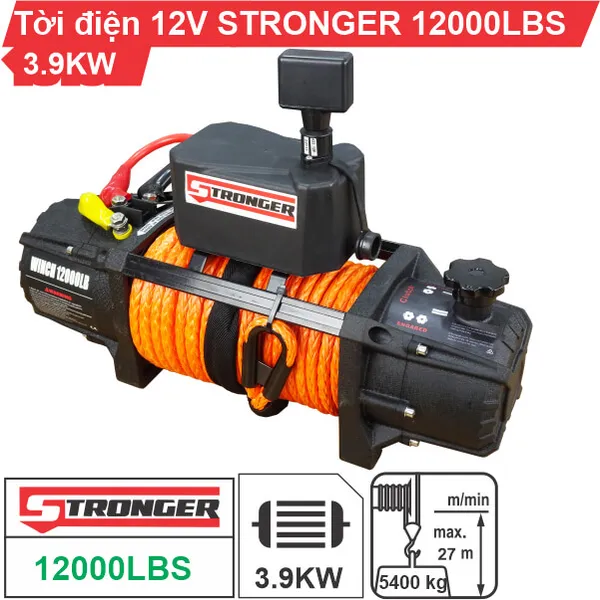 Tời điện kéo xe 12V 12000Lbs STRONGER