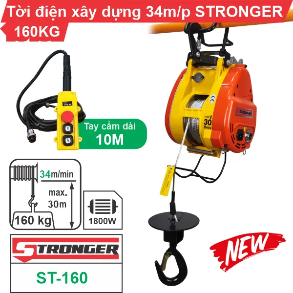 (NEW) Tời xây dựng tốc độ nhanh 34mp 160kg Stronger ST-160