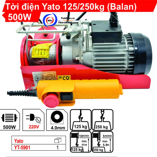 TỜI ĐIỆN YATO 125KG - 250KG 500W