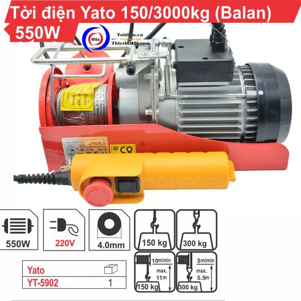 TỜI ĐIỆN YATO 150KG - 300KG 550W