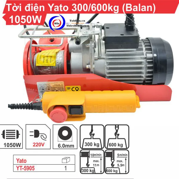 TỜI ĐIỆN YATO 300KG - 600KG 1050W