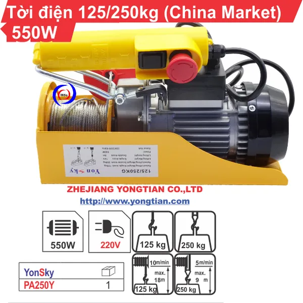 TỜI ĐIỆN YONSKY 125KG - 250KG 550W
