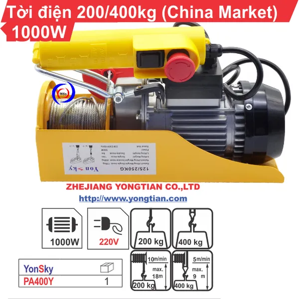 TỜI ĐIỆN YONSKY 200KG - 400KG 1000W