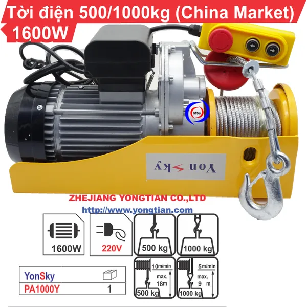 TỜI ĐIỆN YONSKY 500KG - 1000KG 1600W