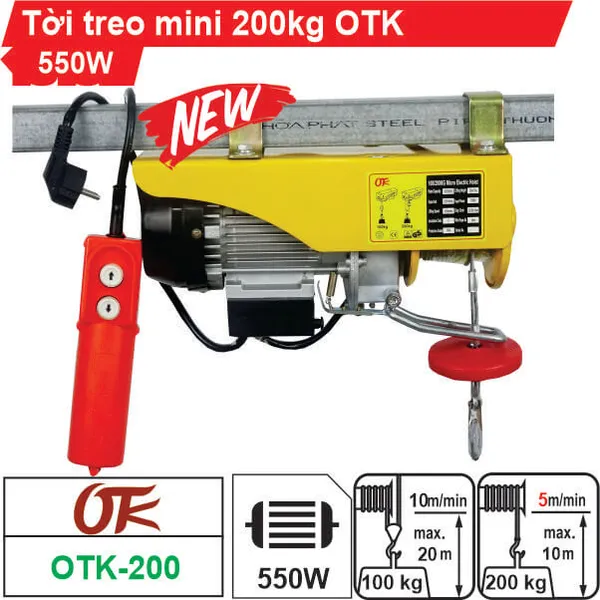 Máy tời treo mini 200kg OTK