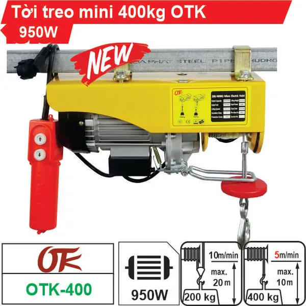 Máy tời treo mini 400kg OTK