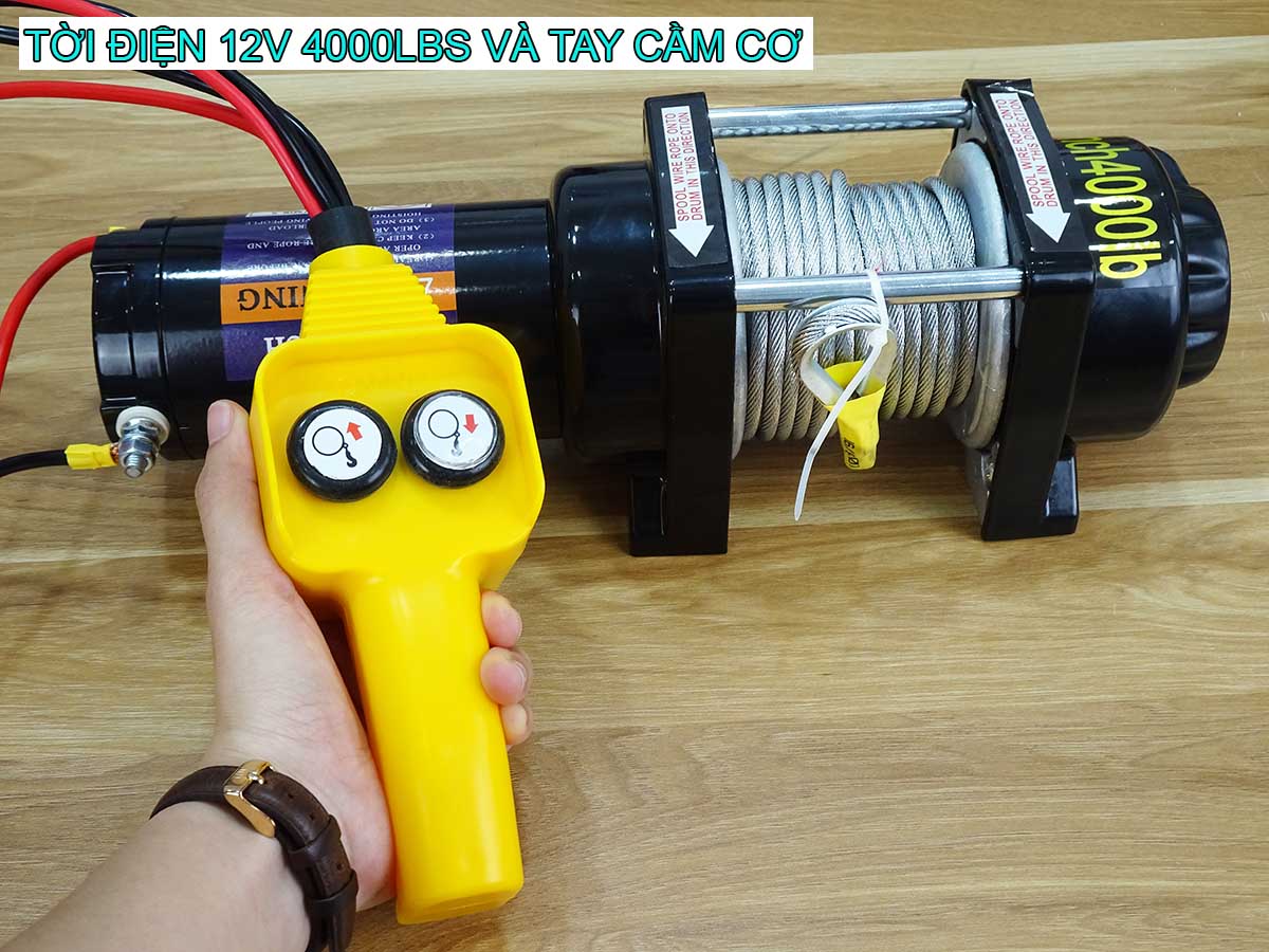Tời điện kéo xe 12V 4000LBS STRONGER  Tời điện kéo xe 12V 4000LBS STRONGER