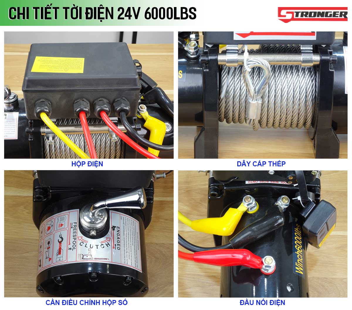 Tời điện 24V Stronger 6000Lbs Tời điện 24V Stronger 6000Lbs