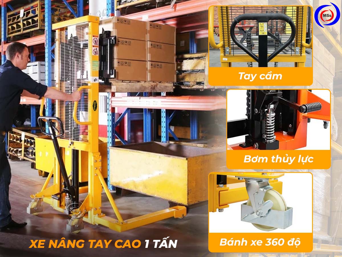 Xe nâng tay cao 1000kg Xe nâng tay cao 1000kg