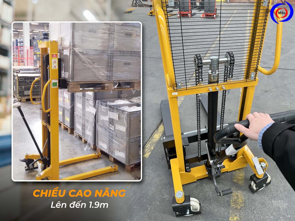 xe nâng pallet bằng tay 1000kg, 1.9m xe nâng pallet bằng tay 1000kg, 1.9m