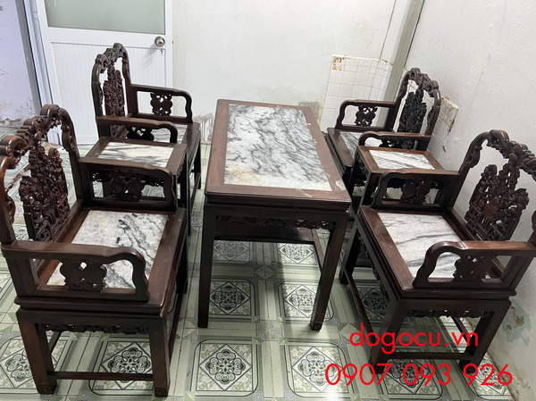 Chi tiết bộ bàn ghế vách dơi gỗ Cẩm Lai