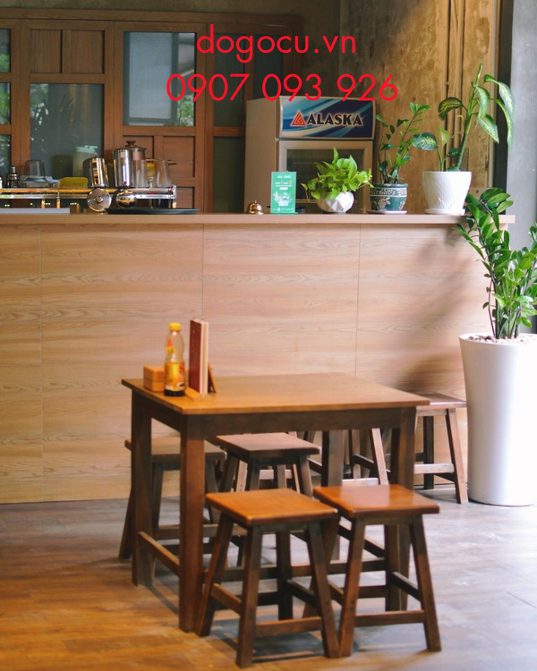 Ghế đẩu gỗ vuông