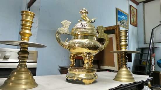 Lư đồng xưa cao 48cm Lư đồng xưa cao 48cm