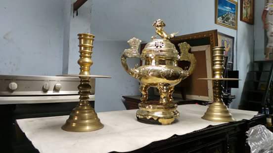 Lư đồng xưa cao 48cm Lư đồng xưa cao 48cm