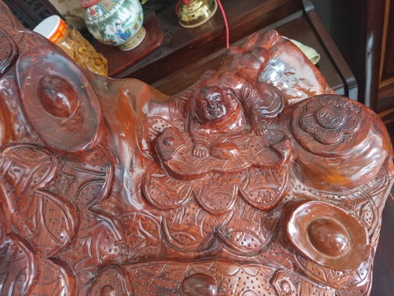 Tượng di lặc gỗ cẩm lai Tượng di lặc gỗ cẩm lai