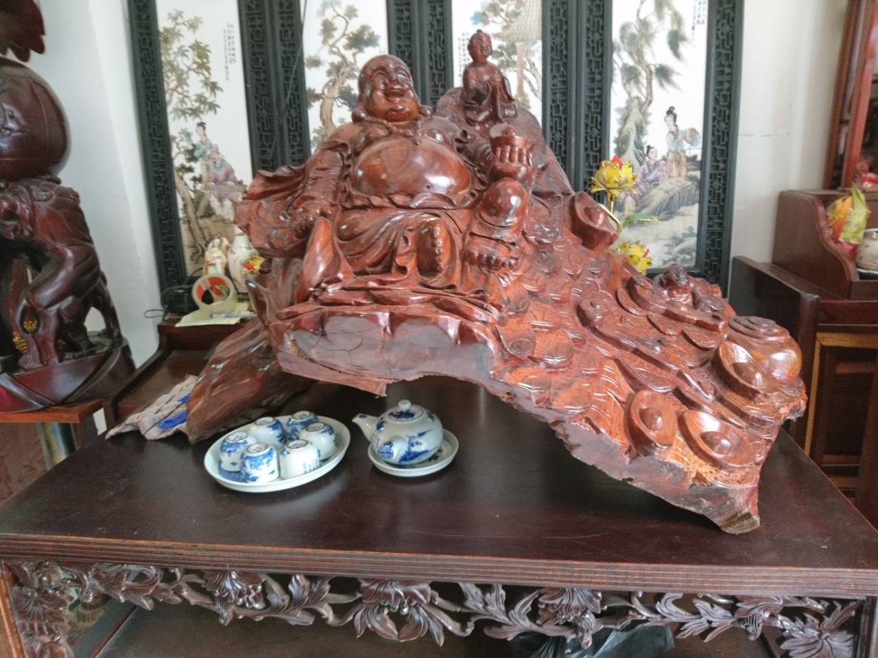 Tượng di lặc gỗ cẩm lai Tượng di lặc gỗ cẩm lai