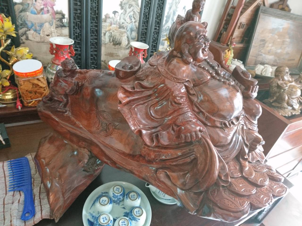 Tượng di lặc gỗ cẩm lai Tượng di lặc gỗ cẩm lai