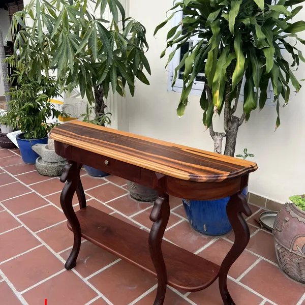 Bàn console bán nguyệt gỗ Cẩm Lai cao 81x120x32cm chất lượng