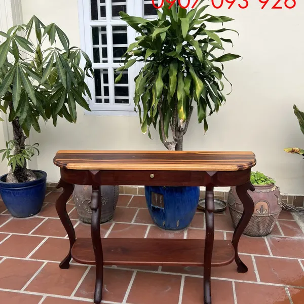 Bàn console bán nguyệt gỗ Cẩm Lai cao 81x120x32cm chất lượng