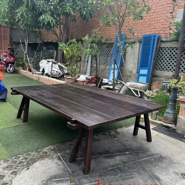 Sập gỗ cũ giá rẻ Cao 64 cm, dài 2m39, rộng 1m58 và dày 4.5 cm - Nội thất ấn tượng vượt thời gian