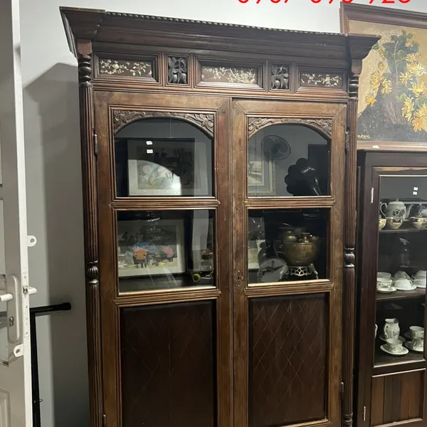 Tủ ly cổ gỗ Gõ Mật 219x122x49cm - Xu hướng được yêu thích