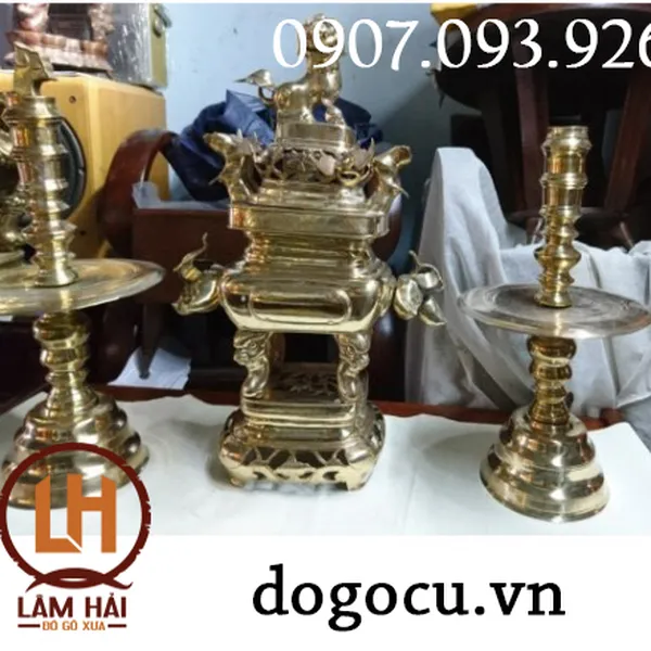 Lư đồng vuông - 100% đúc đồng xưa nguyên chất sang trọng và trang nghiêm