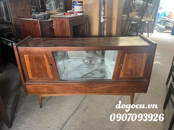 Tủ búp phê gỗ tự nhiên kết hợp kính Tủ búp phê gỗ tự nhiên kết hợp kính
