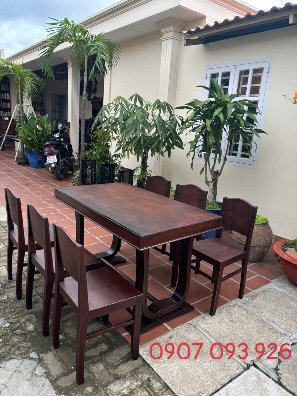 bàn ghế gỗ chữ U