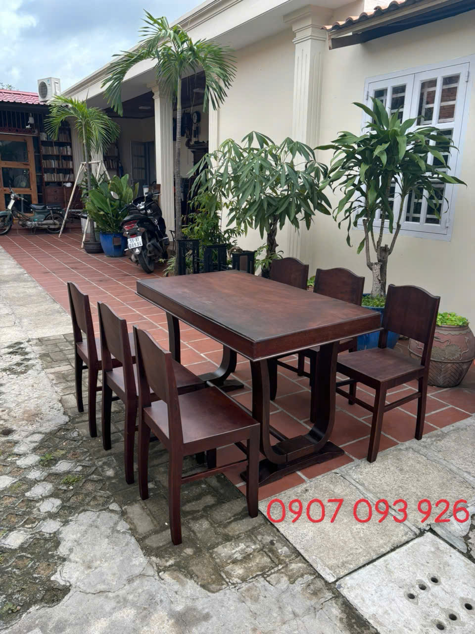 bàn ghế gỗ chữ U