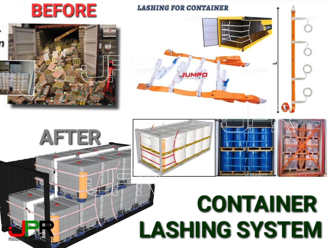 Hiệu quả bộ dây chằng hàng trong container Hiệu quả bộ dây chằng hàng trong container