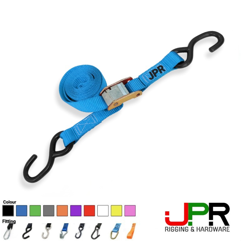 Dây chằng hàng khóa cam 25mm 500kg 2 đầu móc Dây chằng hàng khóa cam 25mm 500kg 2 đầu móc