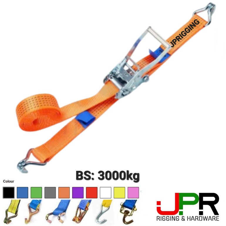 Dây Chằng Hàng Tăng Đơ 3 tấn bản 5cm (2 inch) 2 đầu móc thép tròn tùy chọn Dây Chằng Hàng Tăng Đơ 3 tấn bản 5cm (2 inch) 2 đầu móc thép tròn tùy chọn