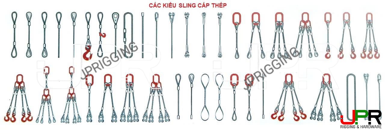 Các loại sling cáp thép cáp thép phổ biến nhất Các loại sling cáp thép cáp thép phổ biến nhất