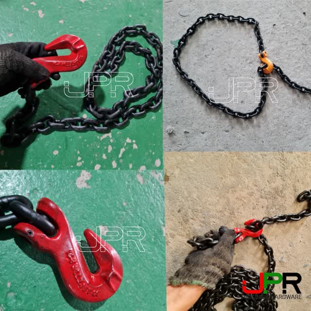 Dây xích cẩu hàng G80 gắn 1 móc (kẹp xích) thu ngắn xích Dây xích cẩu hàng G80 gắn 1 móc (kẹp xích) thu ngắn xích