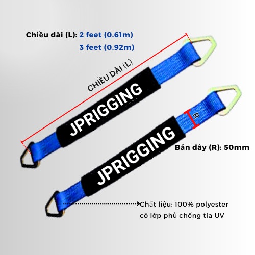 Bộ Dây 2 D-Ring Chằng Khóa Cầu Xe Ô Tô