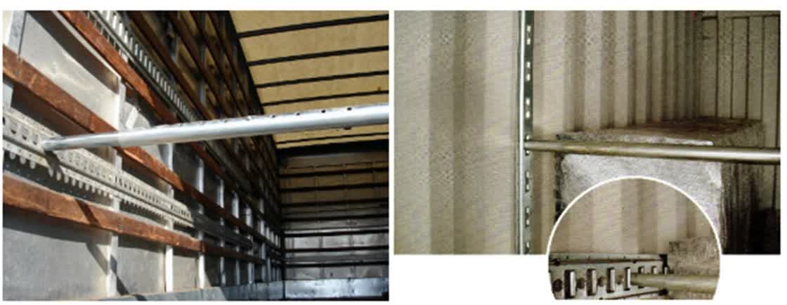 Ứng dụng Thanh chắn hàng thùng xe cho ray E-track F-series có tay cầm Ứng dụng Thanh chắn hàng thùng xe cho ray E-track F-series có tay cầm