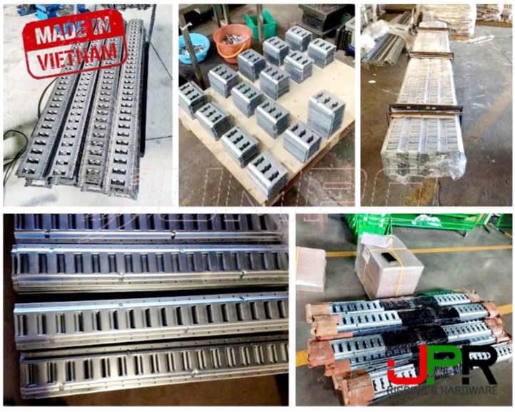 Một số hình ảnh sản xuất thực tế ray E-track tại xưởng JPR